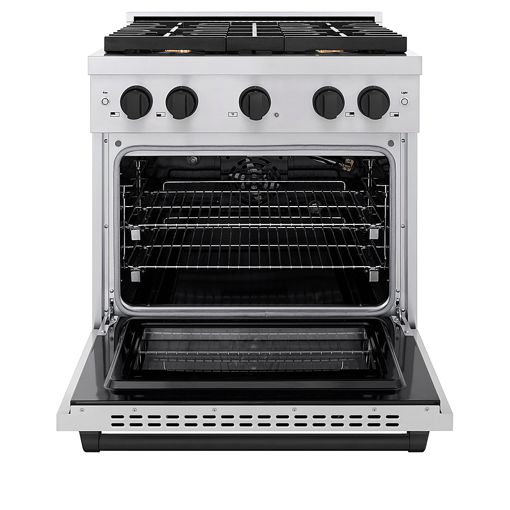 ZLINE 30 in. 4.2 cu. ft.  Freestanding Gas Range with Gas Oven in Stainless Steel and Matte Black Accents - Stainless Steel_9