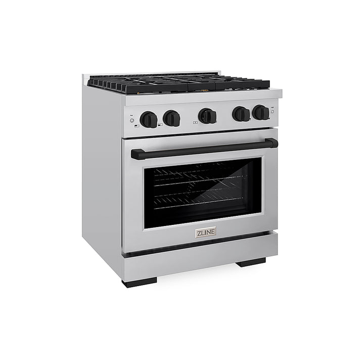 ZLINE 30 in. 4.2 cu. ft.  Freestanding Gas Range with Gas Oven in Stainless Steel and Matte Black Accents - Stainless Steel_10
