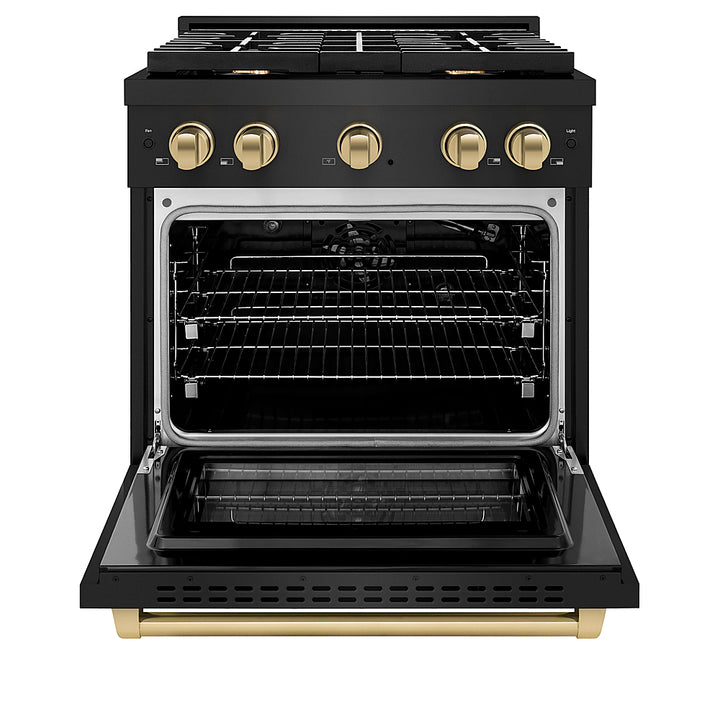 ZLINE  30 in. 4.2 cu. ft.  Freestanding  Gas Range with Gas Oven in Black Stainless Steel and Champagne Bronze Accents_7