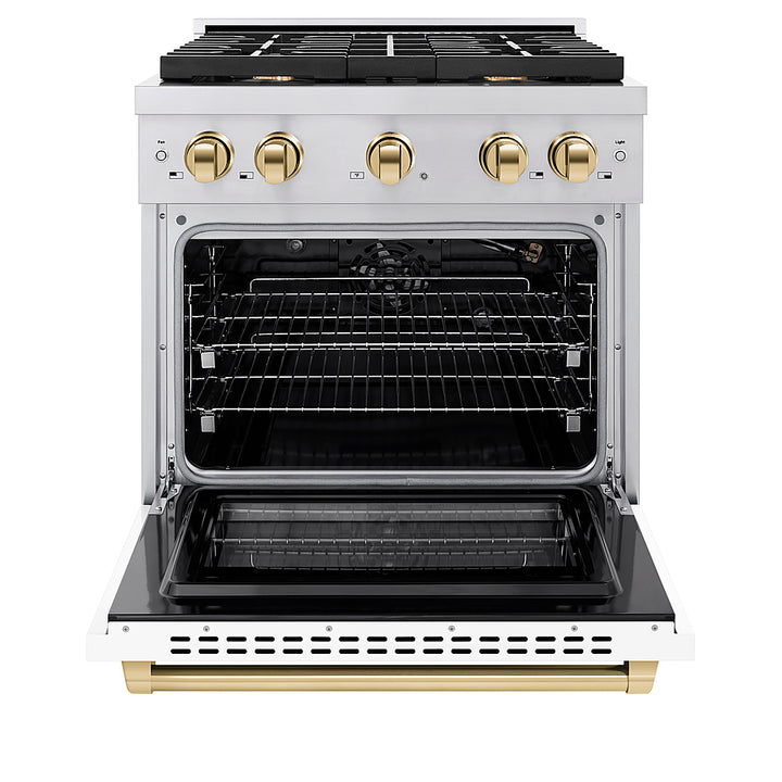 ZLINE 30 in. 4.2 cu. ft. Freestanding  Gas Range with Gas Oven in Stainless with Polished Gold Accent - Stainless Steel_9