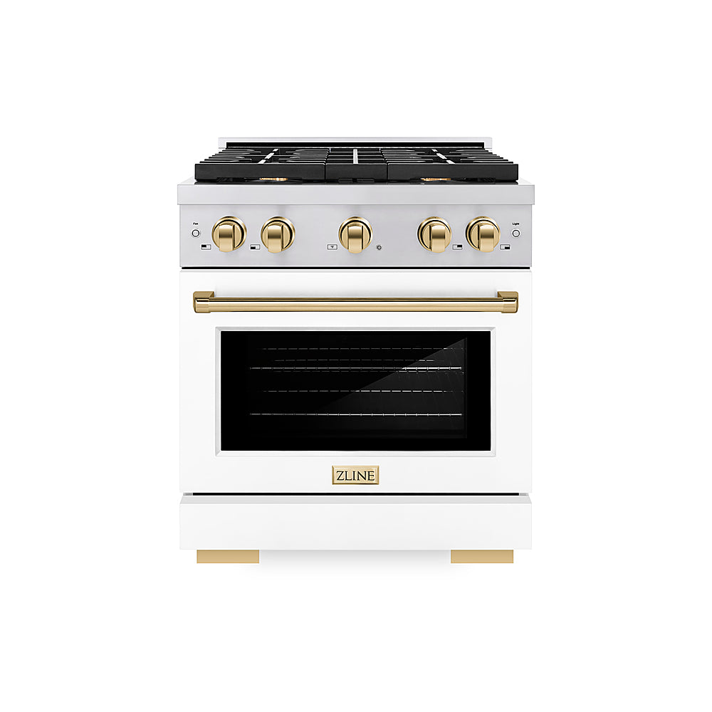 ZLINE 30 in. 4.2 cu. ft. Freestanding  Gas Range with Gas Oven in Stainless with Polished Gold Accent - Stainless Steel_0