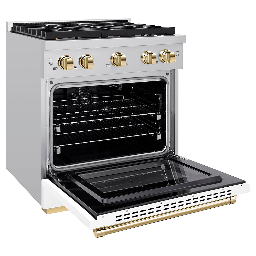 ZLINE 30 in. 4.2 cu. ft. Freestanding  Gas Range with Gas Oven in Stainless with Polished Gold Accent - Stainless Steel_1