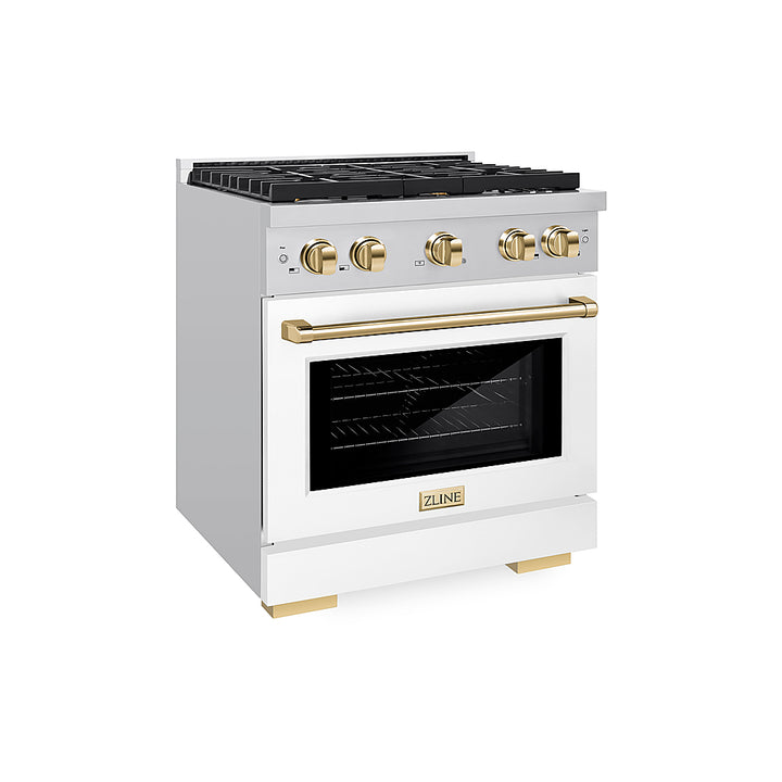 ZLINE 30 in. 4.2 cu. ft. Freestanding  Gas Range with Gas Oven in Stainless with Polished Gold Accent - Stainless Steel_10