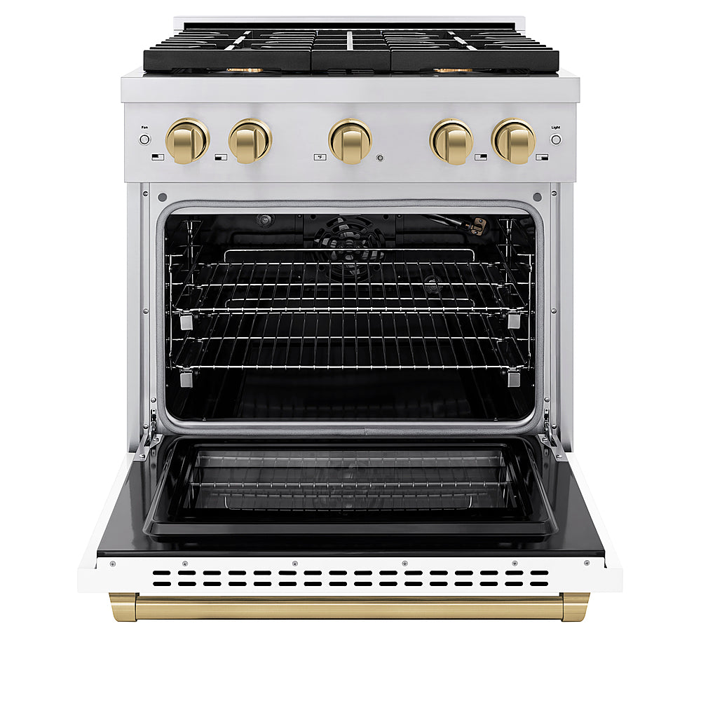 ZLINE 30 in. 4.2 cu. ft. Freestanding  Gas Range with Gas Oven in Stainless Steel with White Matte Door - Stainless Steel_10