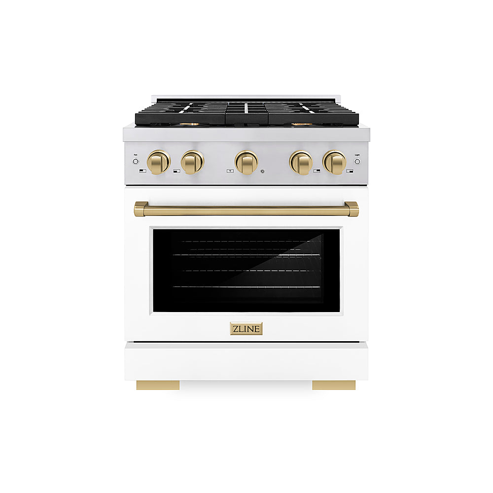 ZLINE 30 in. 4.2 cu. ft. Freestanding  Gas Range with Gas Oven in Stainless Steel with White Matte Door - Stainless Steel_0
