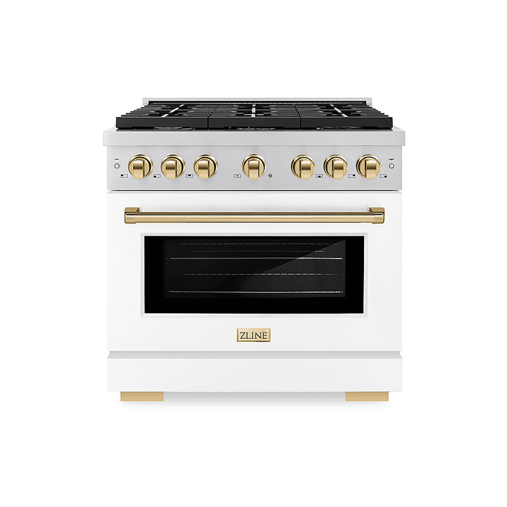 ZLINE 36 in. 5.2 cu. ft. Freestanding  Gas Range with Gas Oven in Stainless with Polished Gold Accent - Stainless Steel_6