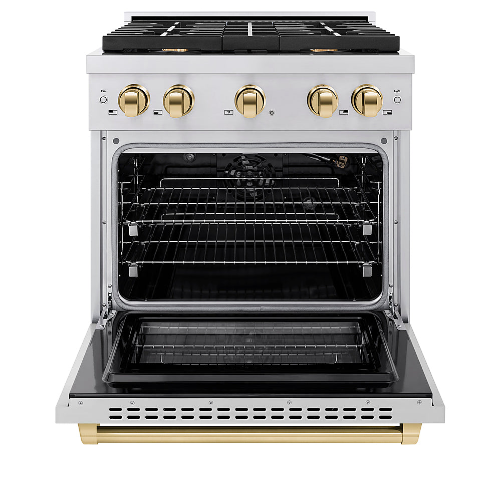 ZLINE 30 in. 4.2 cu. ft. Freestanding Gas Range with Gas Oven in Stainless Steel and Polished Gold Accents - Stainless Steel_9