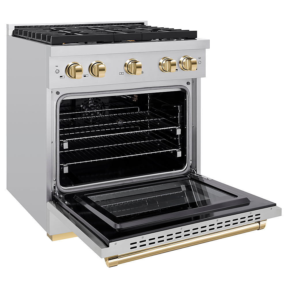 ZLINE 30 in. 4.2 cu. ft. Freestanding Gas Range with Gas Oven in Stainless Steel and Polished Gold Accents - Stainless Steel_1