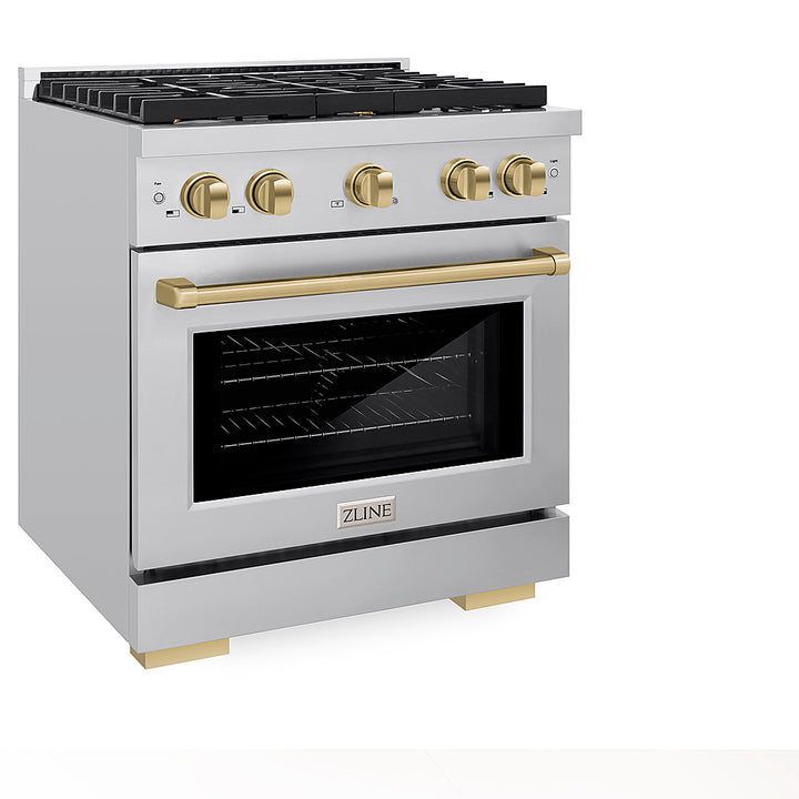 ZLINE 30 in. 4.2 cu. ft. Freestanding Gas Range with Gas Oven in Stainless Steel and Champagne Bronze Accents - Stainless Steel_10