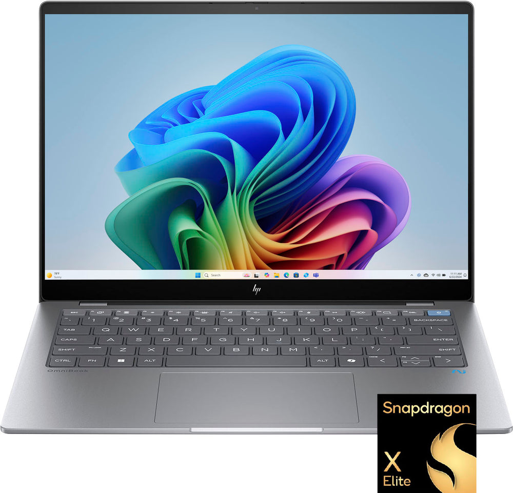 HP - OmniBook X - Copilot+ PC - 14" 2.2K Touch-Screen Laptop - Snapdragon X Elite - 16GB Memory - 1TB SDD - Meteor Silver_1
