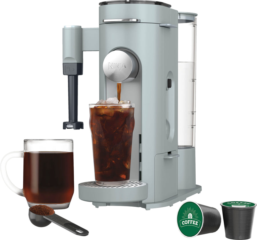 Ninja - Pods & Grounds Specialty Single-Serve Iced Coffee Maker, K-Cup Pod Compatible with Foldaway Milk Frother - Glacier Blue_0