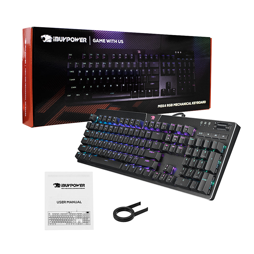 iBUYPOWER MEK 4 - Full-size Wired RGB Mechanical Tactile Brown Switch Gaming Keyboard with Custom Lighting - Black_2