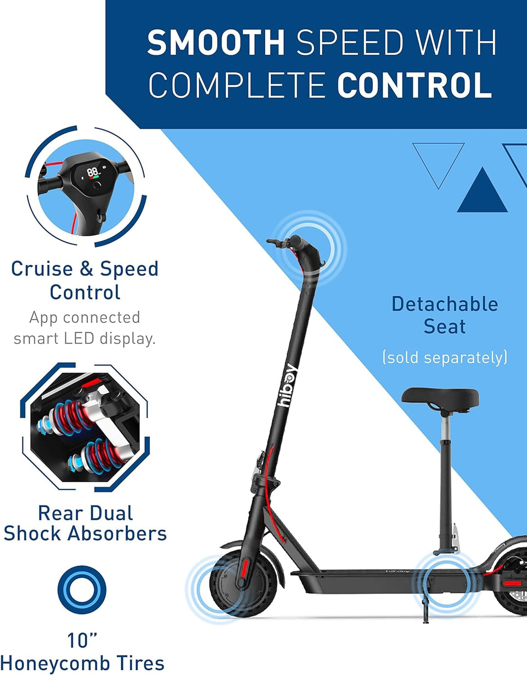 HiBoy - KS4 Pro Foldable Electric Scooter w/ 25 mi Max Operating Range & 19 mph Max Speed - Black_2