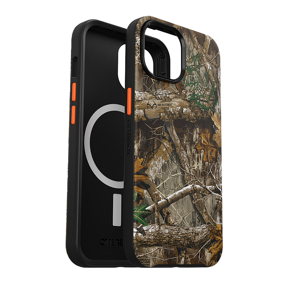 OtterBox - Symmetry MagSafe Case for Apple iPhone 15 / iPhone 14 / iPhone 13 - Realtree Blaze Edge (Camo Graphic)_0