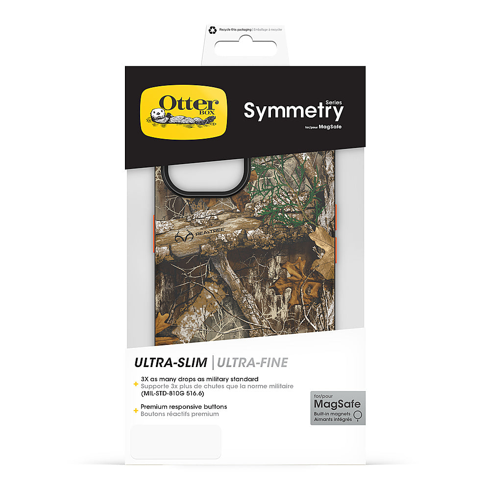 OtterBox - Symmetry MagSafe Case for Apple iPhone 15 / iPhone 14 / iPhone 13 - Realtree Blaze Edge (Camo Graphic)_1