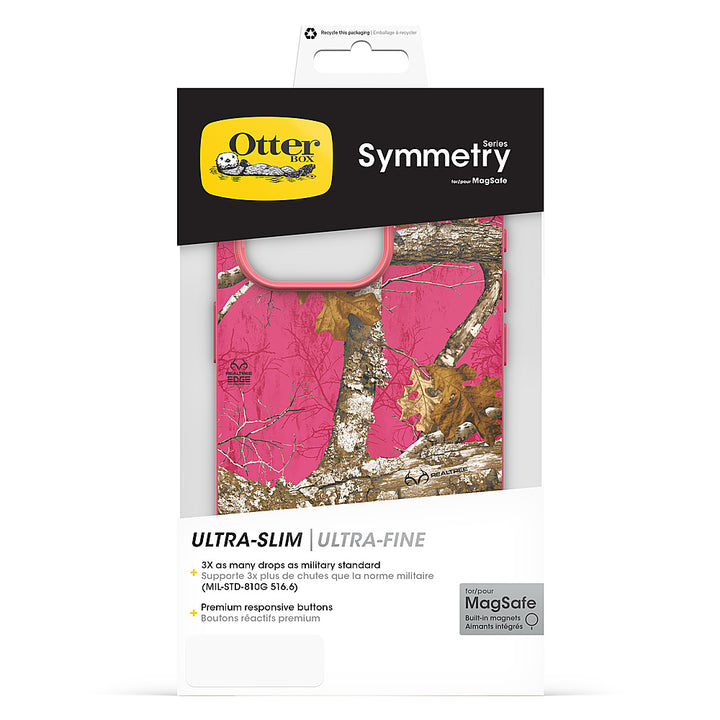 OtterBox - Symmetry for MagSafe Case for Apple iPhone 15 Pro - Realtree Flamingo Pink (Camo Graphic)_2