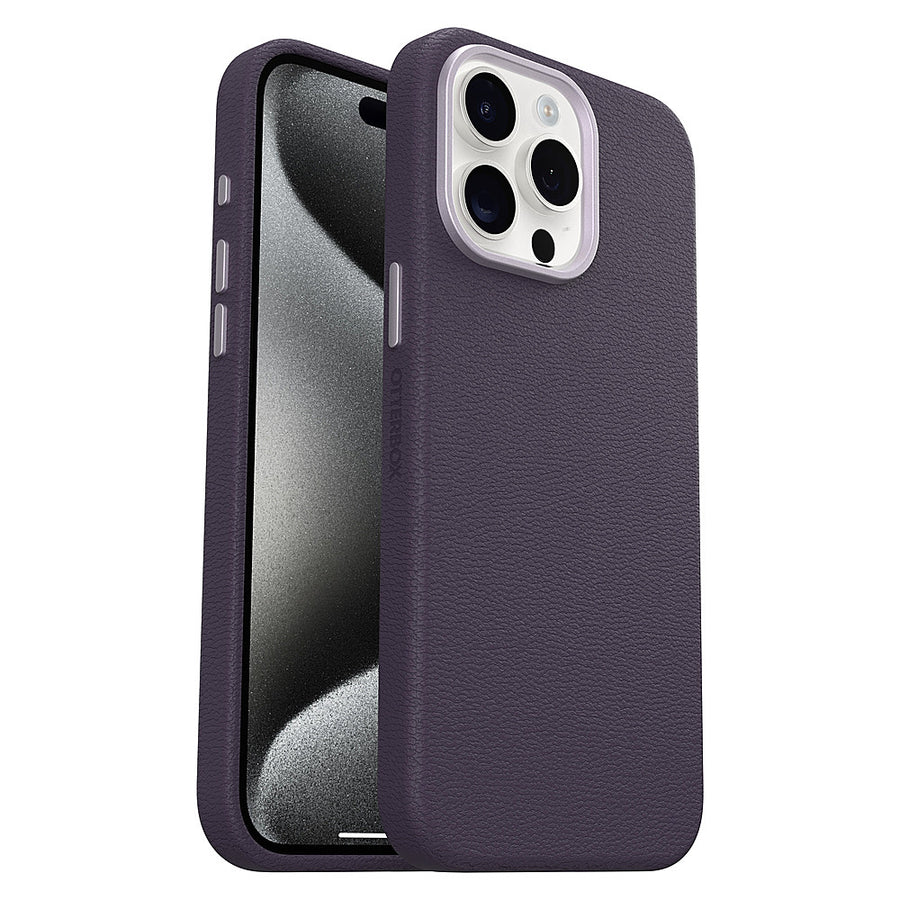 OtterBox - Symmetry Cactus Leather MagSafe Case for Apple iPhone 15 Pro Max - Plum Luxe_0