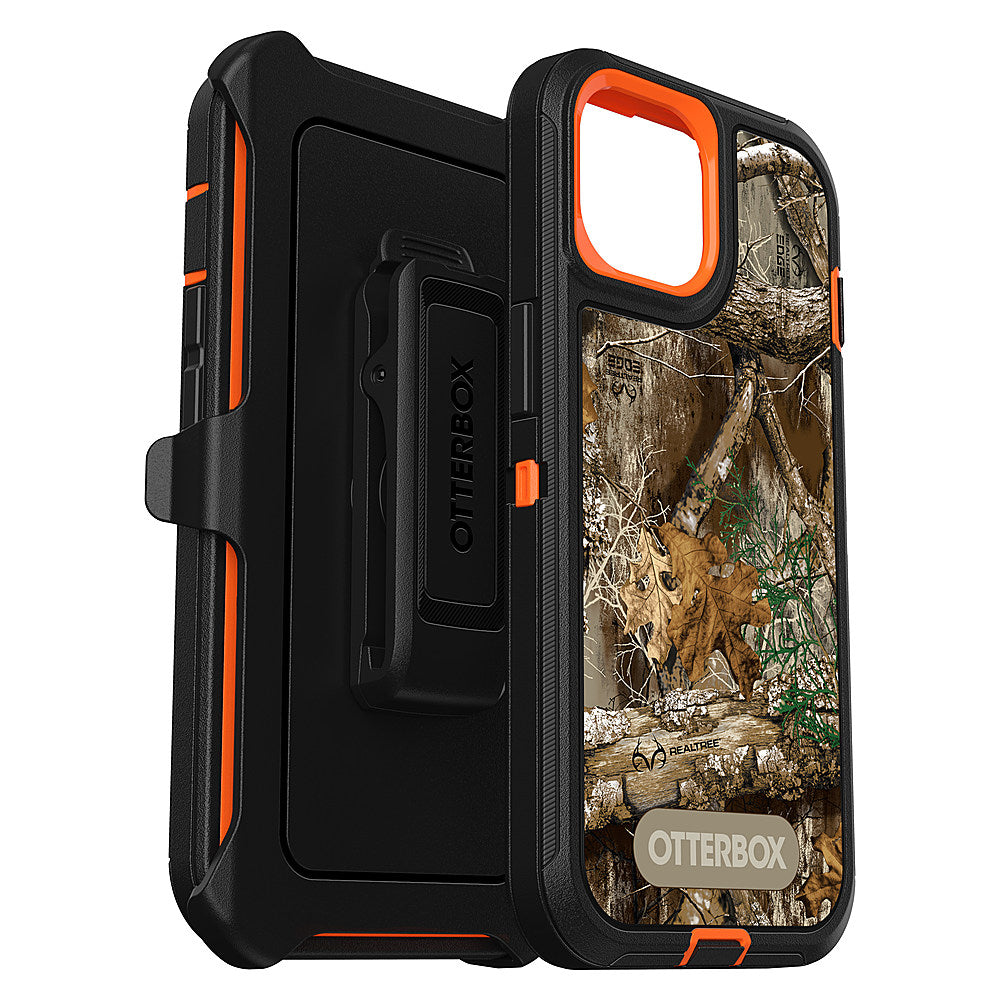 OtterBox - Defender Pro Case for Apple iPhone 15 / iPhone 14 / iPhone 13 - Realtree Blaze Edge (Camo Graphic)_0