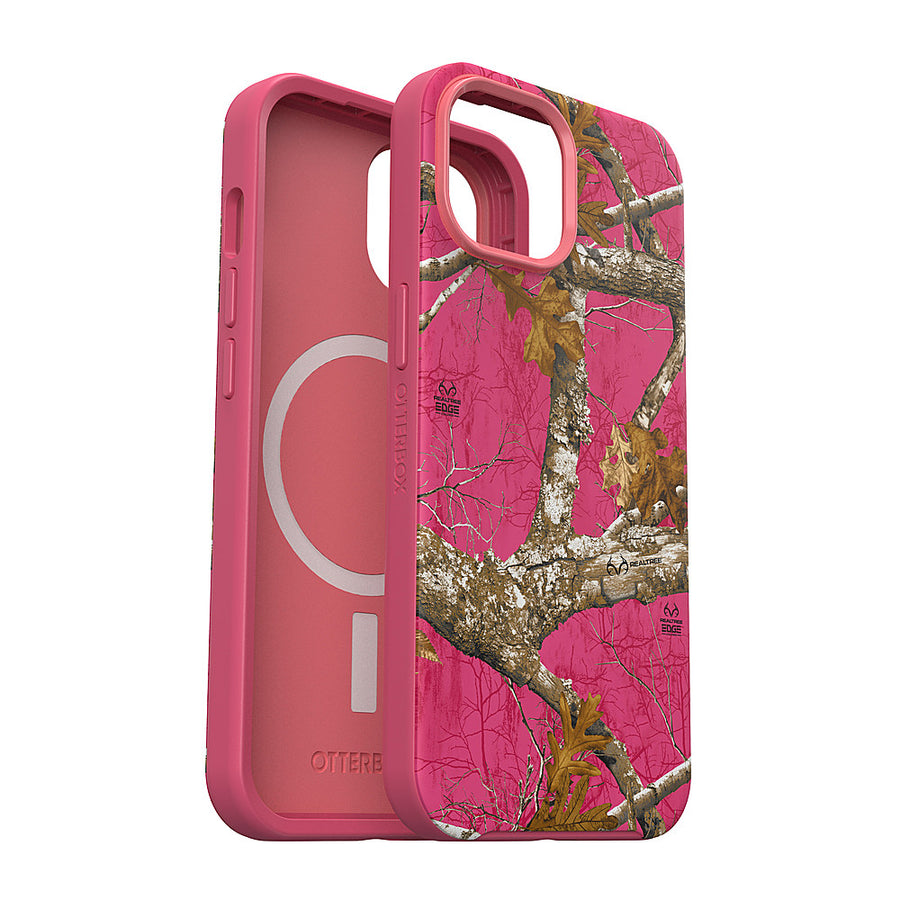 OtterBox - Symmetry MagSafe Case for Apple iPhone 15 / iPhone 14 / iPhone 13 - Realtree Flamingo Pink (Camo Graphic)_0