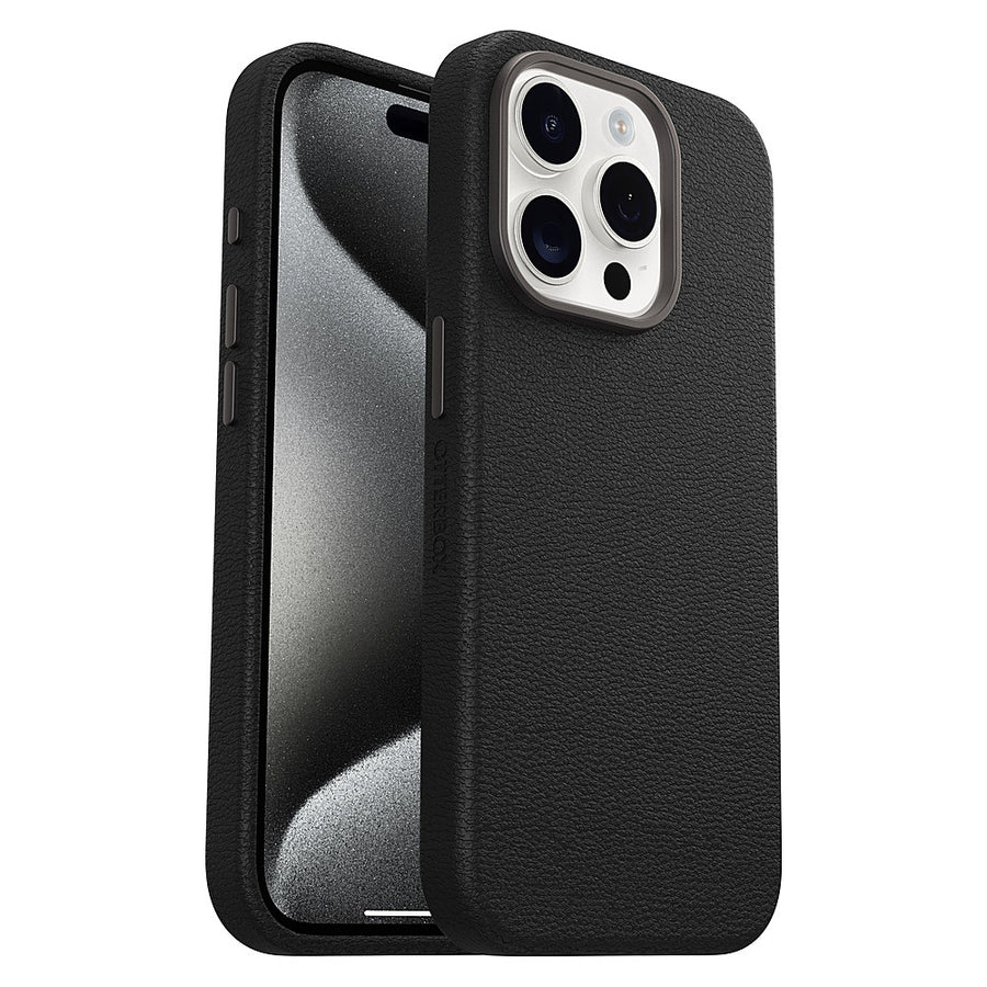 OtterBox - Symmetry Cactus Leather MagSafe Case for Apple iPhone 15 Pro - Noir Ash_0