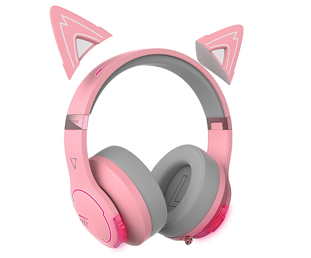 Edifier - G5BT CAT Wireless Gaming Headset w/ Magnetic Cat Ears, 36 Hour Battery Life for Xbox, Playstation, Nintendo, Mobile & PC - Pink_1