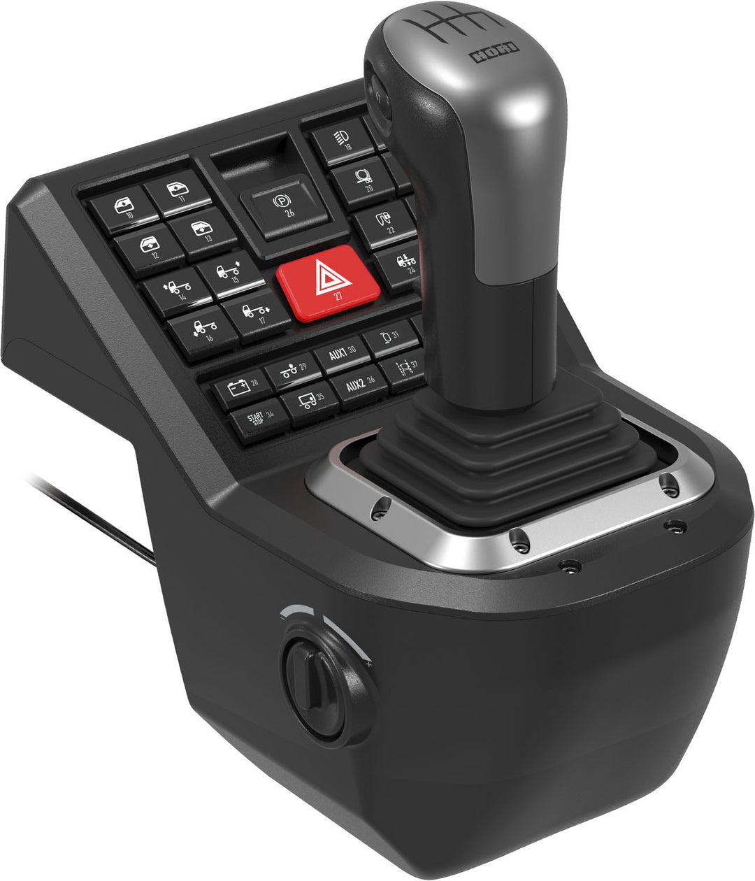 HORI Truck Control System for Windows 11/10 with Force Feedback Steering Wheel, Shifter Control Panel, & Pedals - Black_2