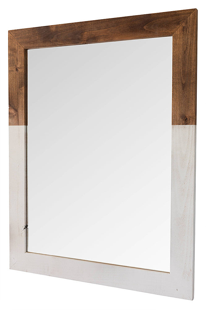 TRINITY - DRAKESTONE | 24x31 Two Toned Farmhouse Vanity Mirror | 2-Pack |White Wash and Walnut - White Wash and Walnut_1