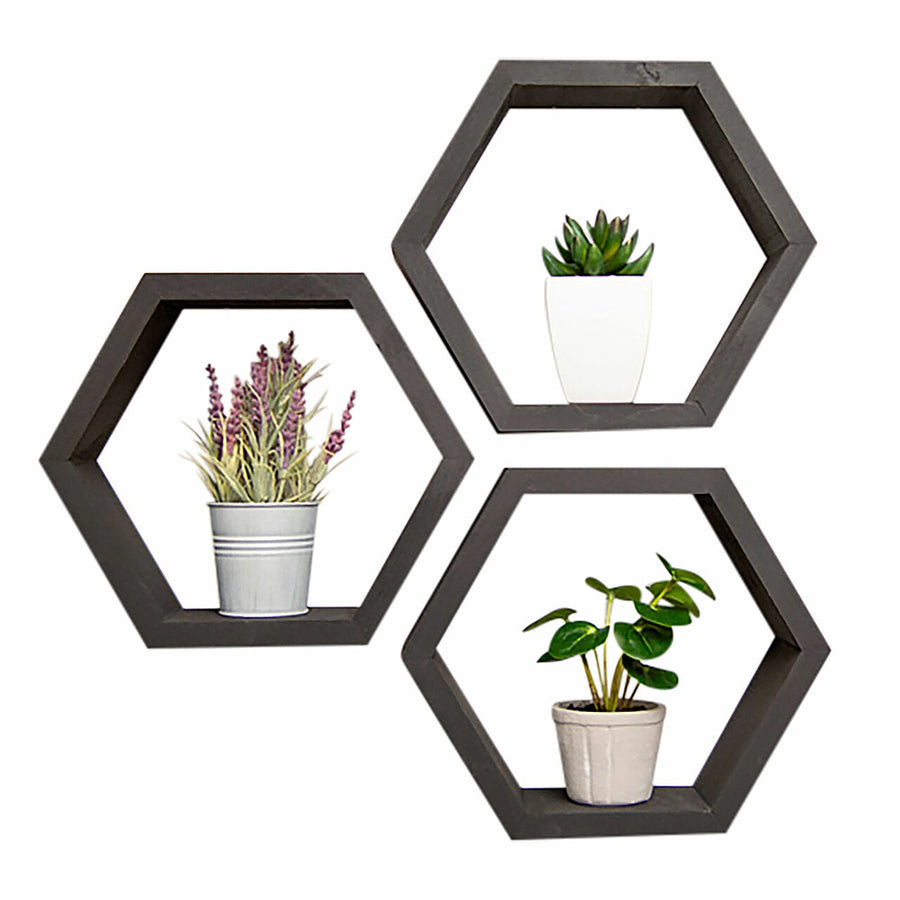 TRINITY - DRAKESTONE | Hexagon Shelves | 3-Pack | - Black_0