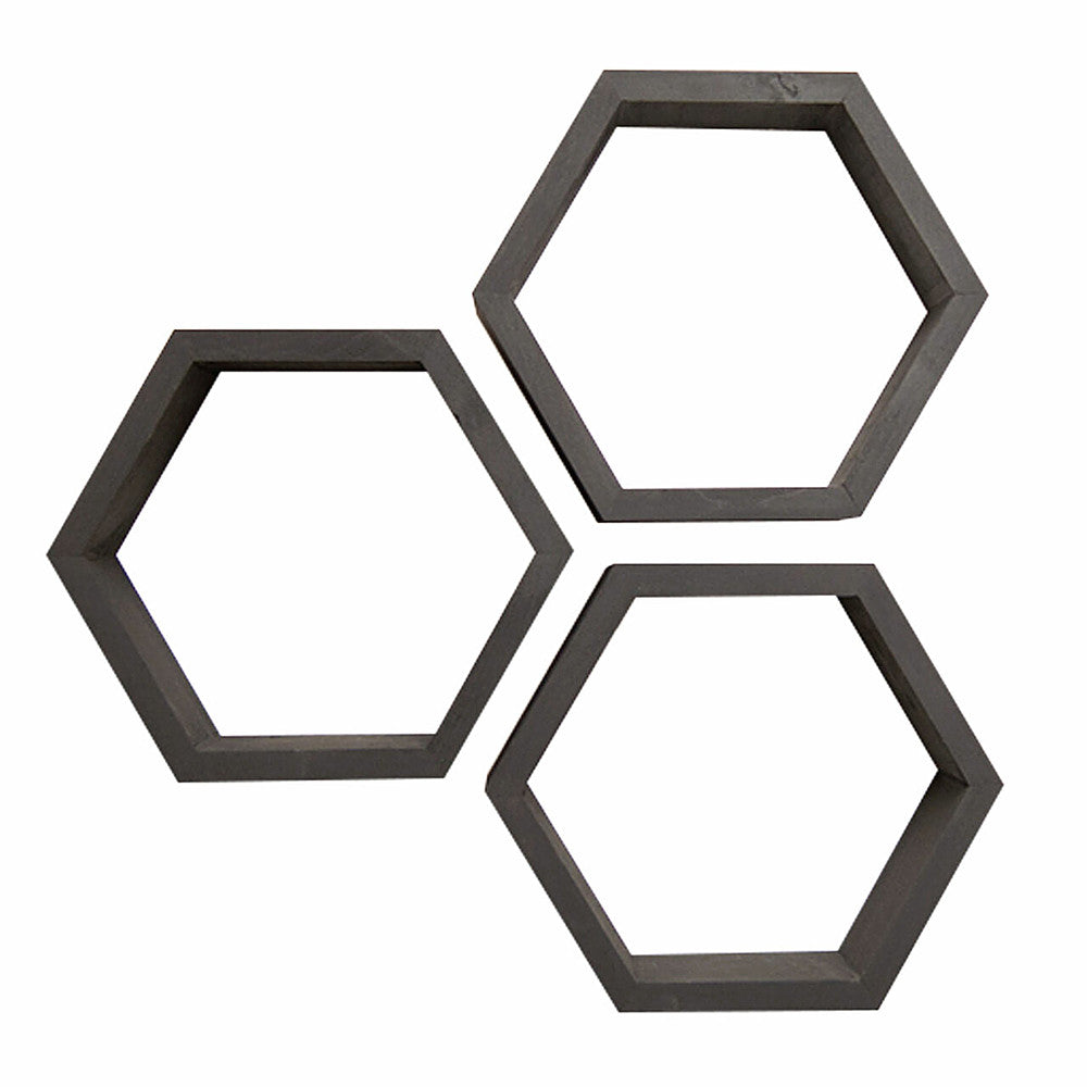 TRINITY - DRAKESTONE | Hexagon Shelves | 3-Pack | - Black_1