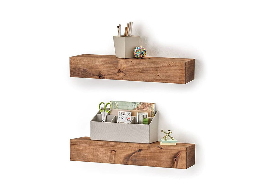 TRINITY - DRAKESTONE | Farmhouse Floating Shelf | 2-Pack | - Walnut_0