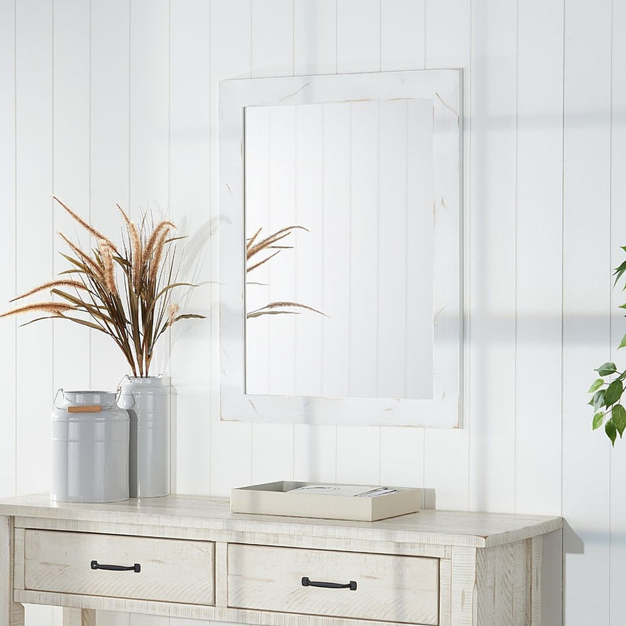 TRINITY - DRAKESTONE | 24x31 Farmhouse Vanity Mirror | White Wash - White Wash_0