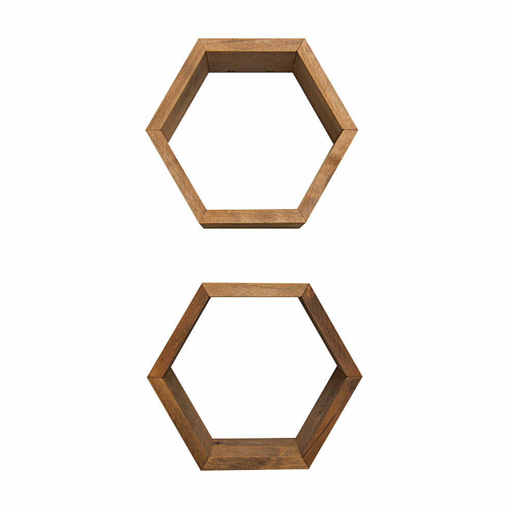 TRINITY - DRAKESTONE | Hexagon Shelves | 2-Pack | - Walnut_1