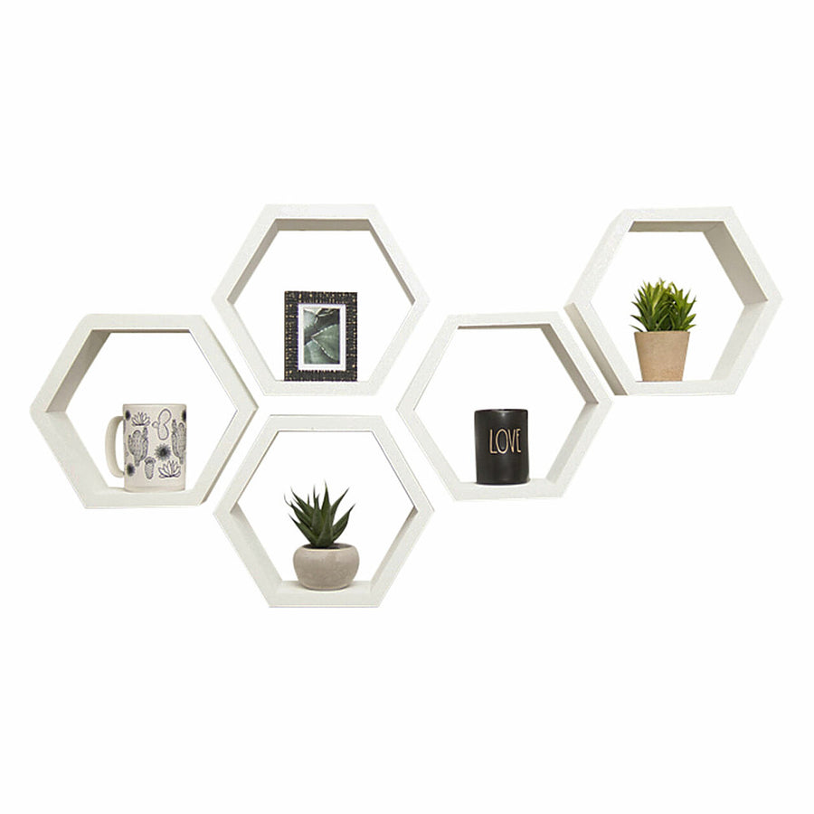 TRINITY - DRAKESTONE | Hexagon Shelves | 5-Pack | - White_0