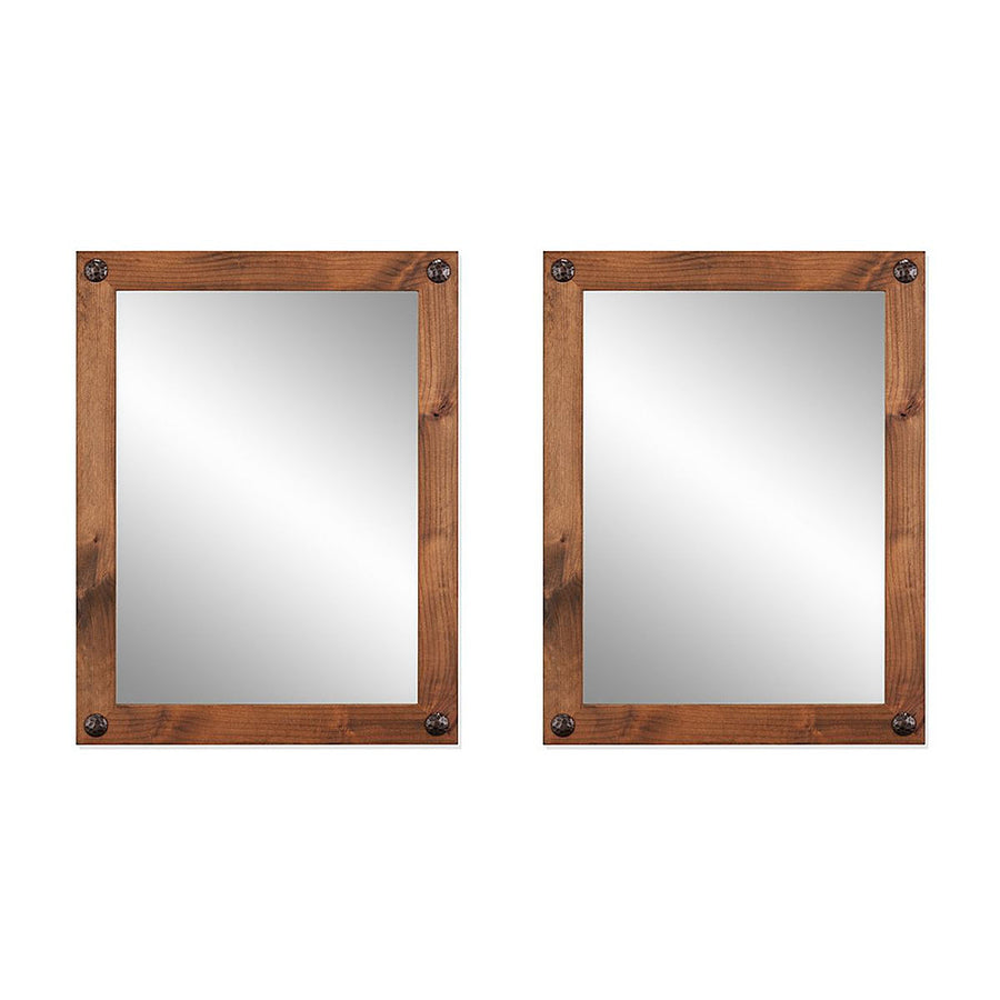 TRINITY - DRAKESTONE | 24x31 Farmhouse Vanity Mirror w/ Clavos | 2-Pack | Walnut - Walnut_0