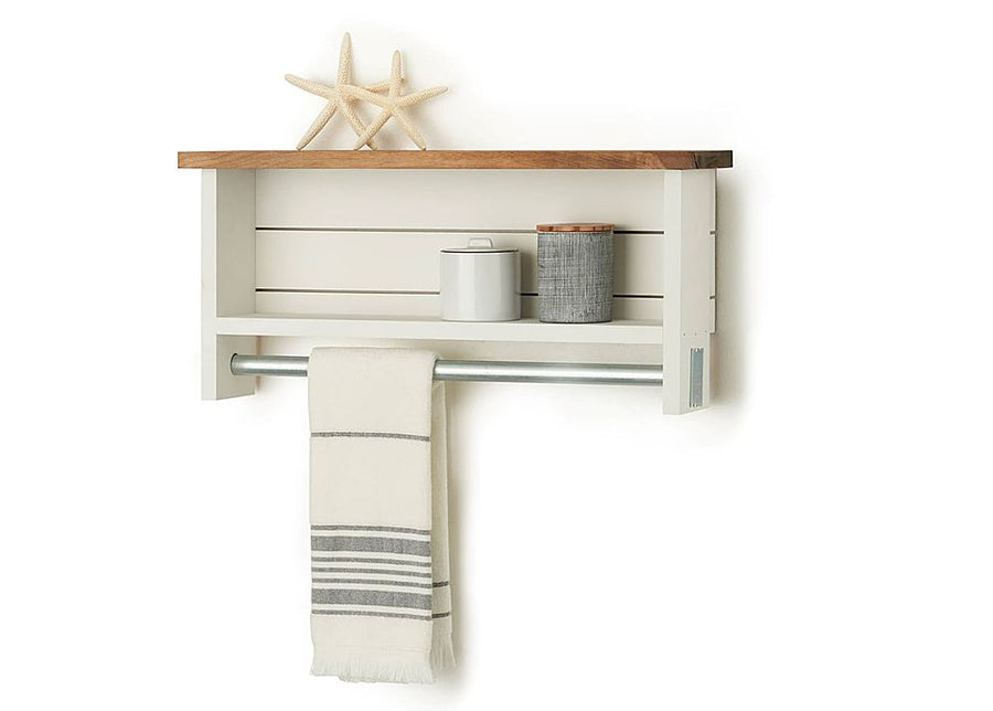 TRINITY - DRAKESTONE | Towel Bar w/ Shelves | - White Wash_0