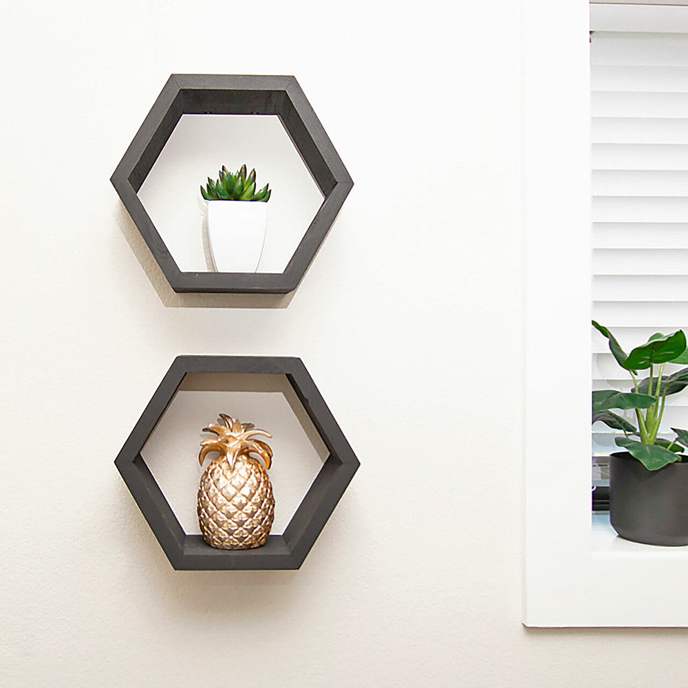 TRINITY - DRAKESTONE | Hexagon Shelves | 2-Pack | - Black_1