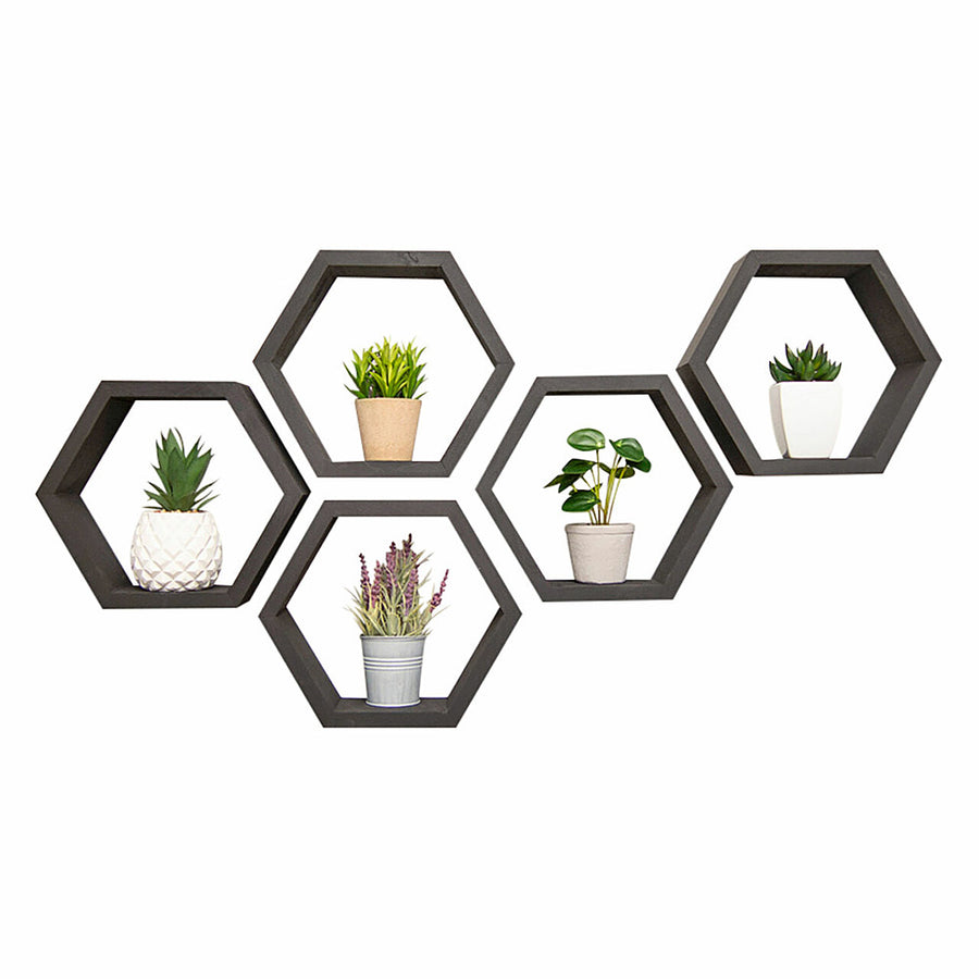 TRINITY - DRAKESTONE | Hexagon Shelves | 5-Pack | - Black_0