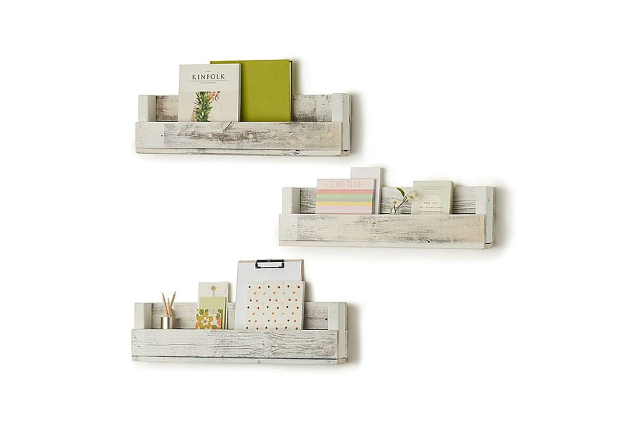 TRINITY - DRAKESTONE | Floating Book + Display Shelf | 3-Pack | - White Wash_0