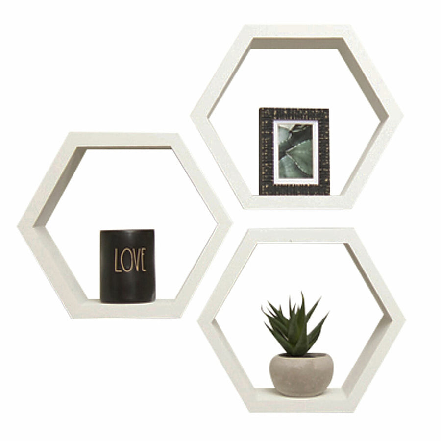 TRINITY - DRAKESTONE | Hexagon Shelves | 3-Pack | - White_0