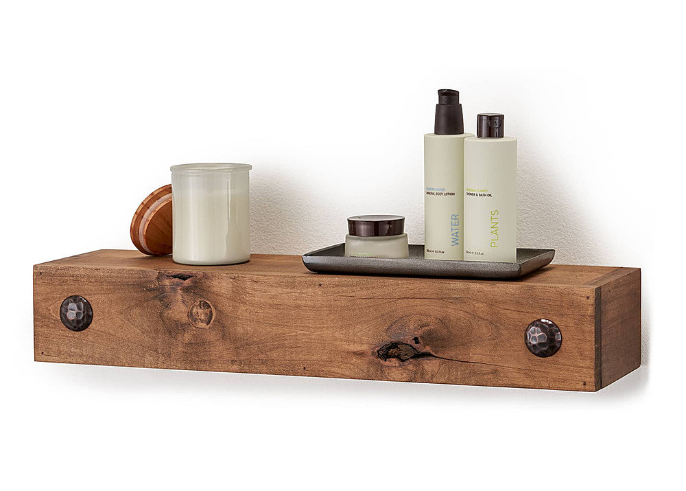 TRINITY - DRAKESTONE | Farmhouse Floating Shelf w/ Clavos | - Walnut_1