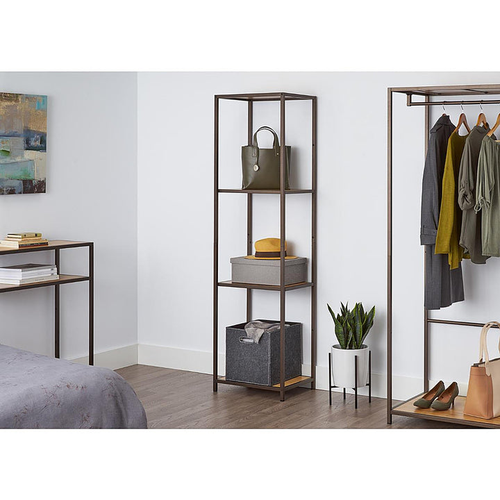 TRINITY 4-Tier | 15x20x72 | Bamboo Shelving Tower | Bronze Anthracite® - Bronze Anthracite®_5