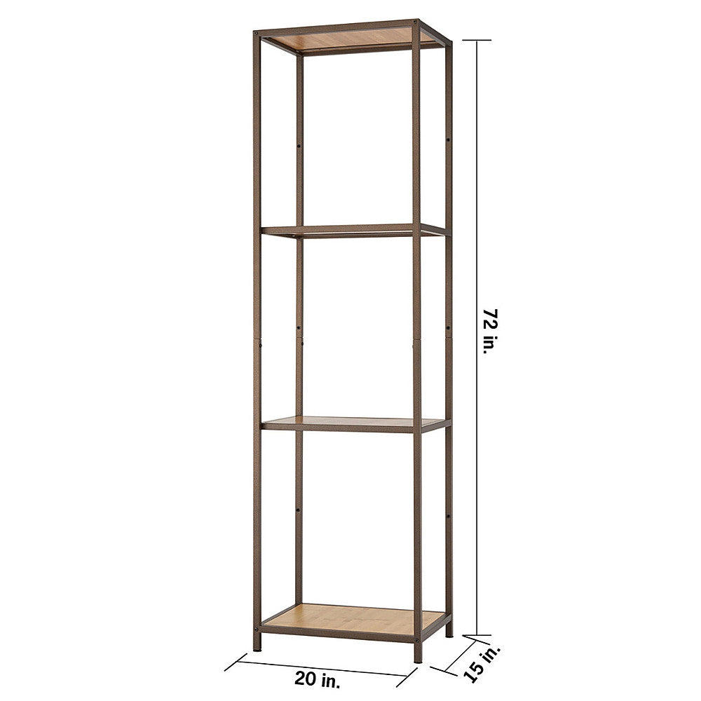 TRINITY 4-Tier | 15x20x72 | Bamboo Shelving Tower | Bronze Anthracite® - Bronze Anthracite®_4