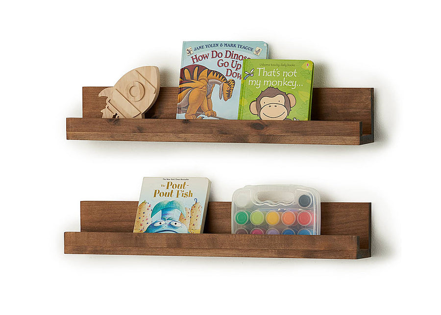 TRINITY - DRAKESTONE |Floating Book + Display Shelf | 2-Pack | - Walnut_0