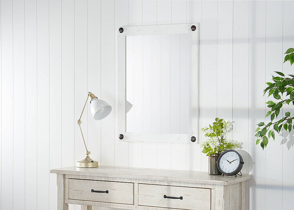 TRINITY - DRAKESTONE | 24x31 Farmhouse Vanity Mirror w/ Clavos | 2-Pack | White Wash - White Wash_1