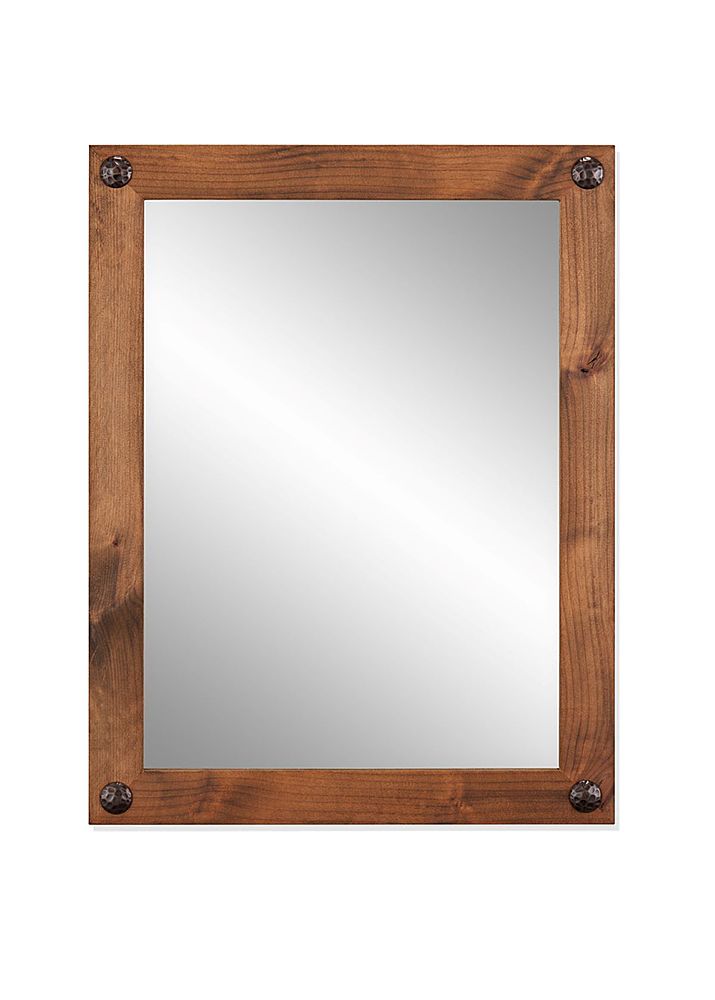 TRINITY - DRAKESTONE | 24x31 Farmhouse Vanity Mirror w/ Clavos | Walnut - Walnut_2