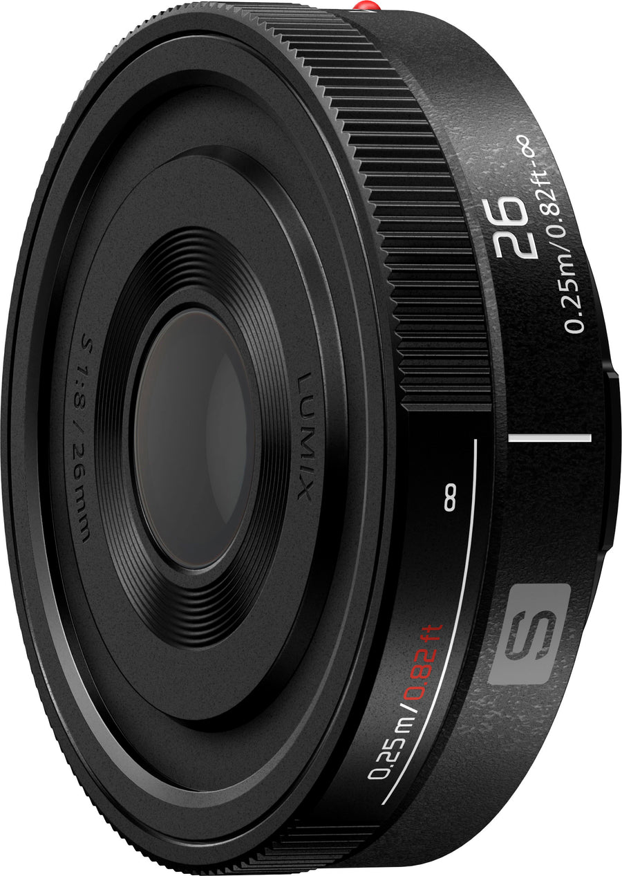 Panasonic - LUMIX S 26mm F8 (S-R26) Fixed Focal Length Pancake Lens for LUMIX S series Camera - Black_0