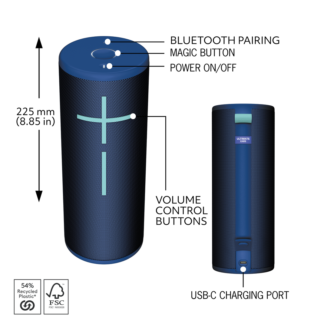 Ultimate Ears - MEGABOOM 4 Portable Wireless Bluetooth Speaker with Waterproof, Dustproof and Floatable design - Cobalt Blue_4
