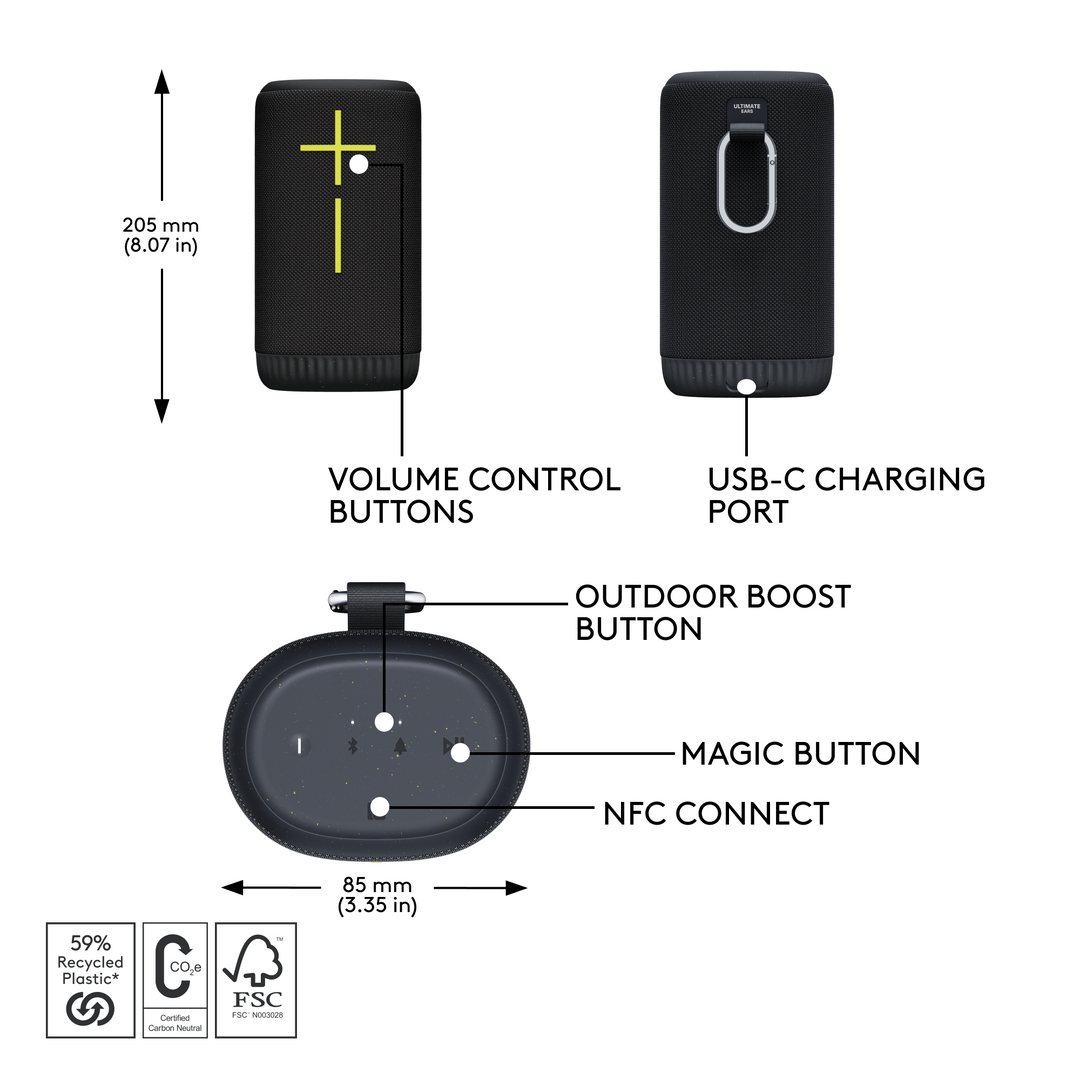 Ultimate Ears - EVERBOOM Portable Wireless Bluetooth Speaker with Waterproof, Dustproof and Floatable design - Charcoal Black_5