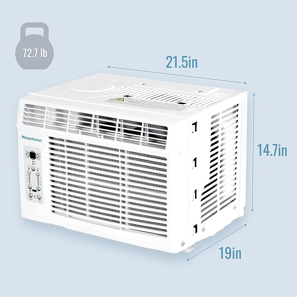 Keystone - 12,000/11,600 BTU 230V Window/Wall Air Conditioner with 11,000 BTU Supplemental Heat Capability - White_1