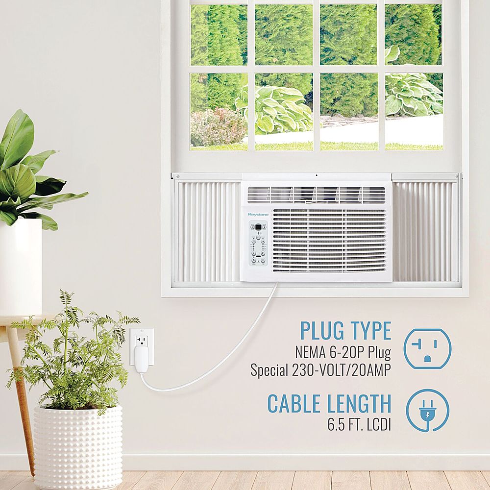 Keystone - 12,000/11,600 BTU 230V Window/Wall Air Conditioner with 11,000 BTU Supplemental Heat Capability - White_5